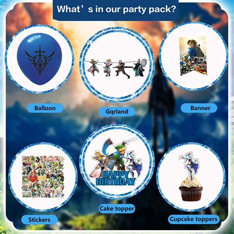 Buy 101 Pcs Zelda Birthday Party Supplies with Happy Birthday Banner ...