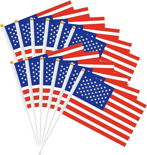 Amazon.com : Small American Flags, Pack of 20 Handheld Small US Flags ...