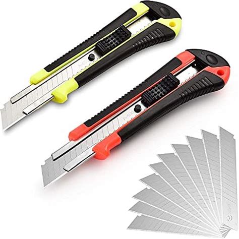 KABEER ART Heavy Duty 18 mm Cutter Set With 10 Replacement Blades ...