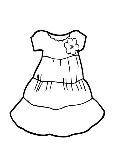 Light Dress Coloring Page for Girls - Free Printable
