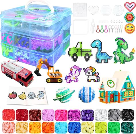 Amazon.com: Fuse Beads Kit for Kids - 11000 Fuse Beads, 20 Colors 5mm ...