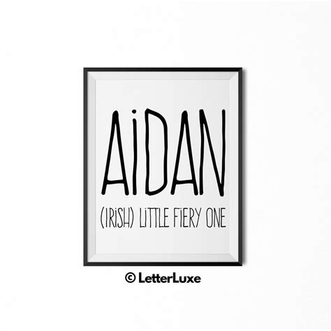 Aidan Name Art - Personalized Birthday Gift - Baby Shower Decoration ...