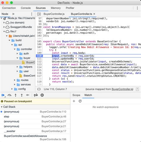 Debugging Node.js 的图像结果