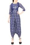 Buy Blue Cold Shoulder Dhoti Jumpsuit For Women by Soup By Sougat Paul ...
