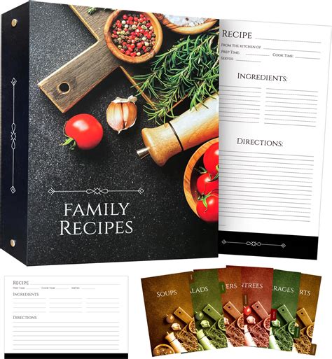 Amazon.com: KAWKAW, Recipe Binder, Recipe Book to Write in Your Own ...