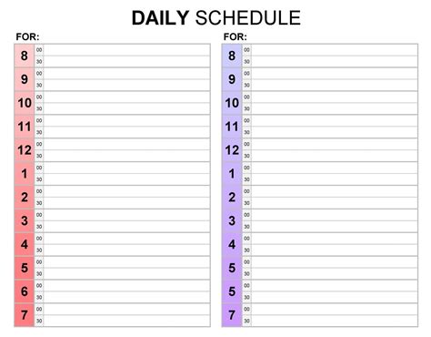 Free Printable Time Schedule 的图像结果
