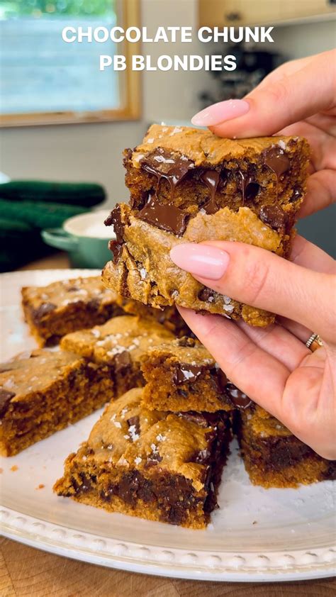 Olivia Adriance ♡ | CHOCOLATE CHUNK PEANUT BUTTER BLONDIES (gf, df, no refined sugar) the ...