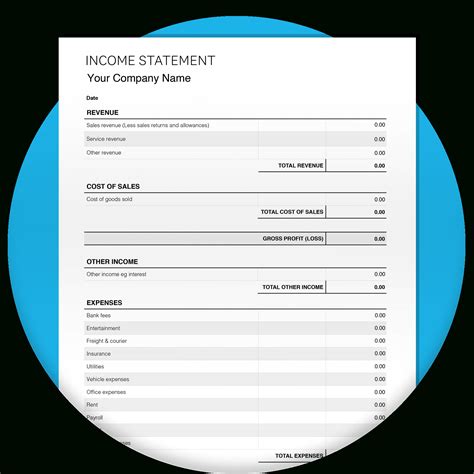 Income Statement Template Sample | Template Samples
