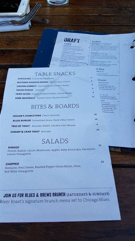Menu at River Roast pub & bar, Chicago, 315 N La Salle St