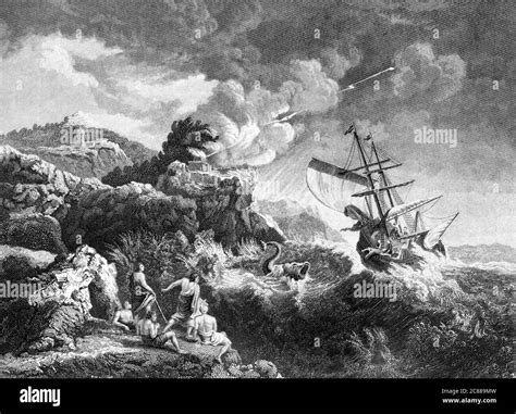 Jonah thrown to the whale Black and White Stock Photos & Images - Alamy