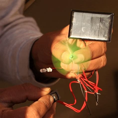 Solar Energy Powered DIY Mini Fan + LED Experiment Kit