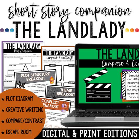 The Landlady by Roald Dahl Short Story Fun Activities & Escape Room Bundle - Hey Natayle
