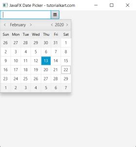 Date PICKER Java Tutorial 的图像结果