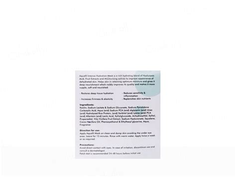 Buy Aquafil Intense Hydration Mask Online at Best Price | Clinikally