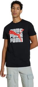 PUMA Printed Men Crew Neck Black T-Shirt - Buy PUMA Printed Men Crew ...
