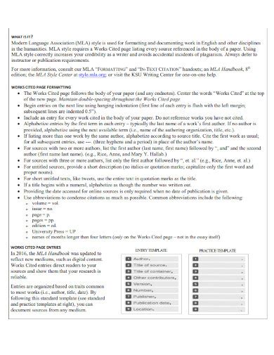 10+ MLA Format Works Cited Examples to Download