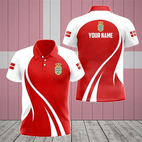 AIO Pride - Customize Denmark Flag Color Fire Unisex Adult Polo Shirt ...