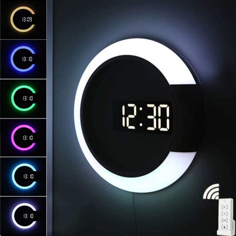 Buy AGEK LED Wall Clock, Remote Control Digital Wall Clock Creative LED ...