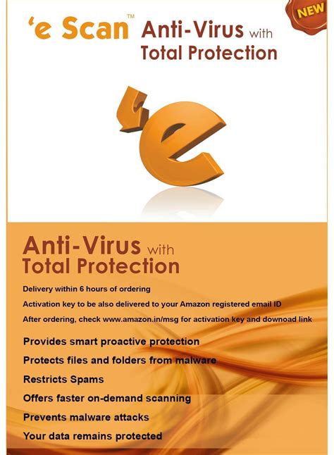 ESCANAV Anti-Virus - 1 Pc, 1 Year (Activation Key) (Email Delivery In 2 ...