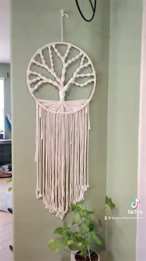Macrame Tree of Life Tutorial On 8 Inch Hoop 的图像结果