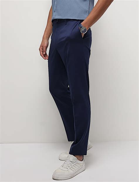 Buy Mid Waist Slim Fit Stretch Trousers at Marks & Spencer