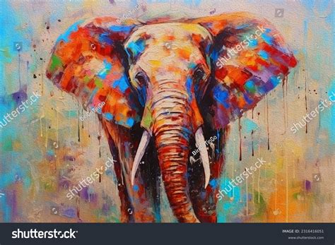 466 Colorful Elephant Animal Oil Painting Images, Stock Photos ...