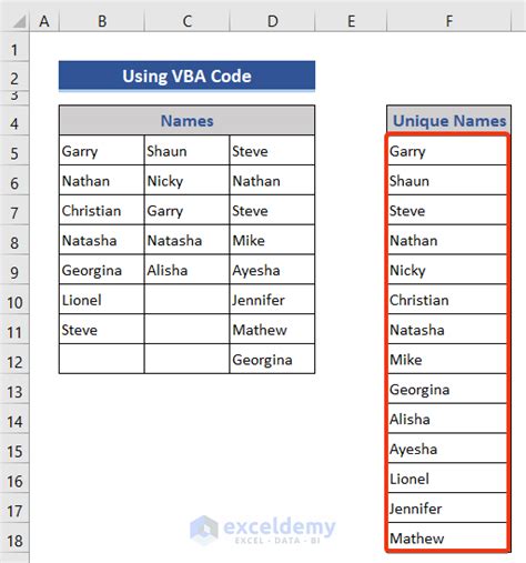 Excel Get Unique Values From Multiple Columns 的图像结果