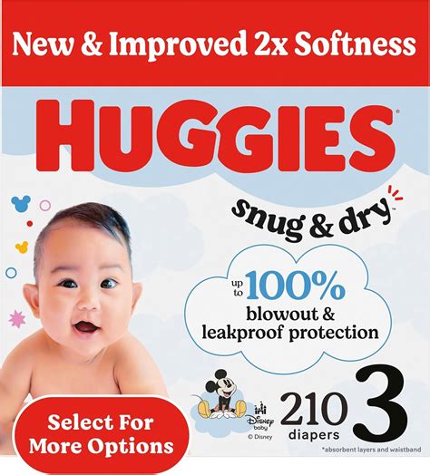 Amazon.com: Huggies Size 3 Diapers, Snug & Dry Baby Diapers, Size 3 (16 ...
