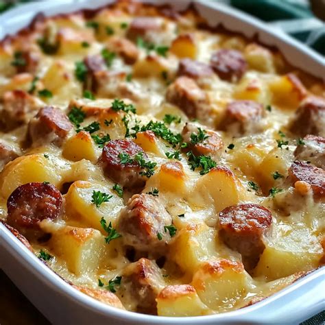 Kielbasa Sausage Cheesy Potato Casserole – Clara's Recipes