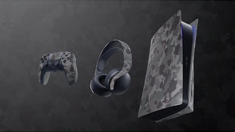 PS5 "Grey Camouflage Collection" mit DualSense Controller, PULSE 3D ...