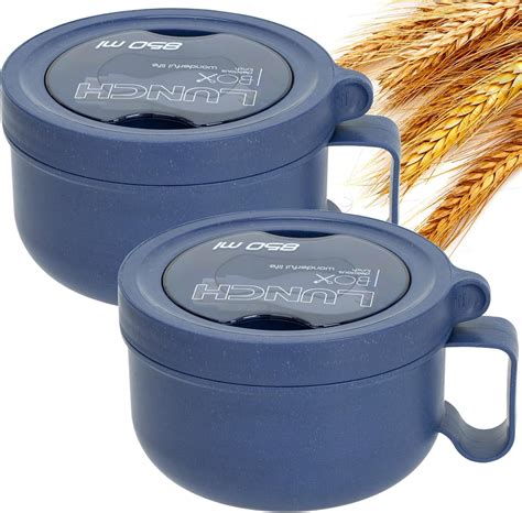 Amazon.com | 2 Pack Soup Bowl with Handles, Microwave Ramen Bowl with ...