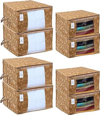 Kuber Industries Metalic Printed 3 Pieces Non Woven Fabric Saree Cover ...