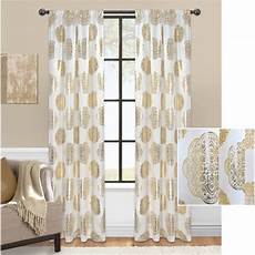 White And Gold Curtains by Contemporary White Gold Metallic Crest Curtains Drapes White And Gold Curtains
