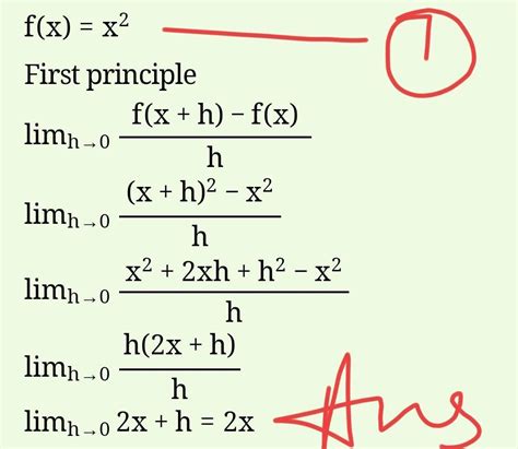 Find the derivative off (x) − 2xwithrespect to x from first principle ...