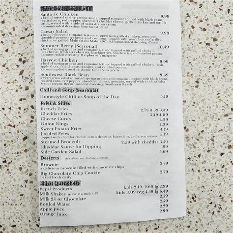 Menu at Beef-A-Roo restaurant, Lebanon