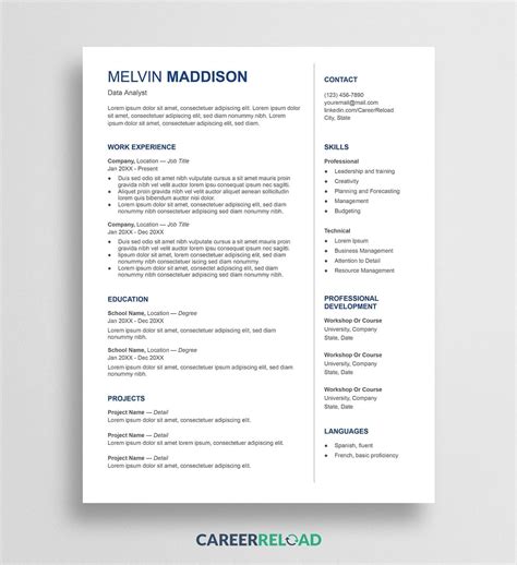 Google Resume 15 Free Google Docs CV Templates