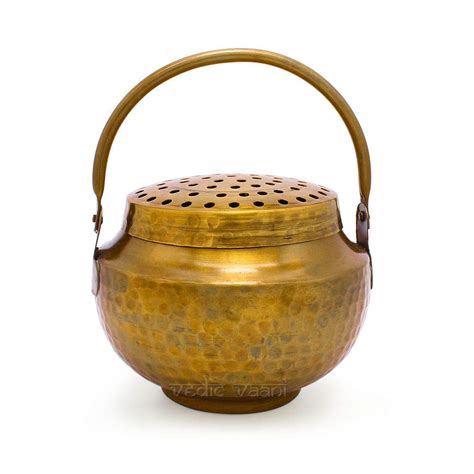 Vedic Vaani Traditional Brass Antique Finish Degchi Style Loban Dhoop ...