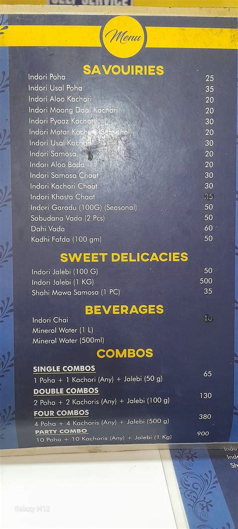 Menu at Indore Streets, Pune, Shop No 15