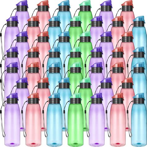 Amazon.com: Domensi 50 Pieces Plastic Water Bottle Bulk 17 oz Sports ...
