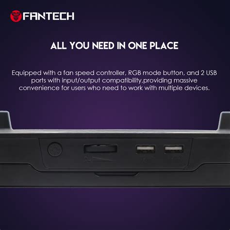 Laptop Cooler Fantech NC20 RGB crni - Mob-Shop