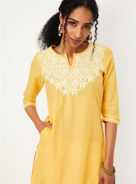 Buy Women Chikankari Embroidered Straight Kurta Online at just Rs. 599. ...