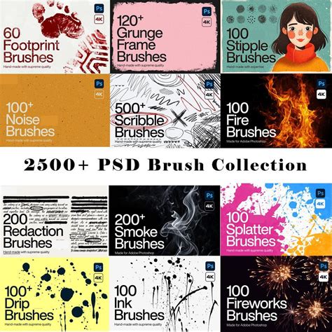 2500+ Photoshop Brushes - Mega Bundle For photoshop ,brush bundle ...