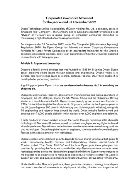 Corporate Governance Statement Example 的图像结果