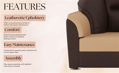 WESTIDO Cyrus Leatherette 3 + 1 + 1 Sofa Set (5- to 6-Person Sofa ...