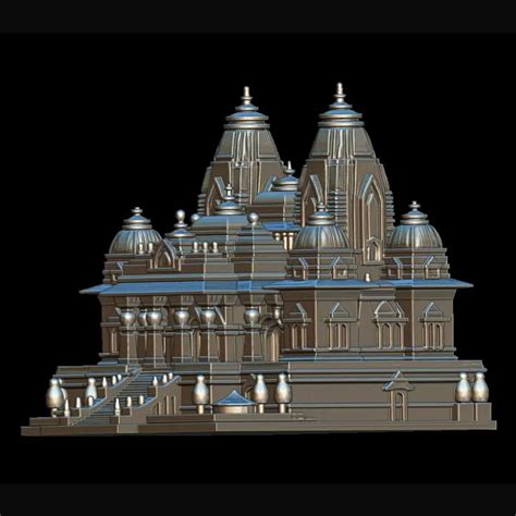 Exquisite Hindu Temple 3D Model for Jewelry Making
