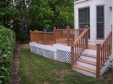 Wood Deck With White Railing at Declan Thwaites blog