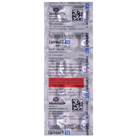 Lipirose-F 10 Tablet 10's Price, Uses, Side Effects, Composition ...