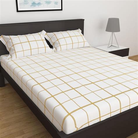 Buy Elements Multicolour Printed Breathable Double Bedsheet Set - 3Pc ...