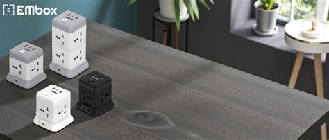 EMBOX Multi Plug Socket with Individual Switch-Cordless Extension Board ...