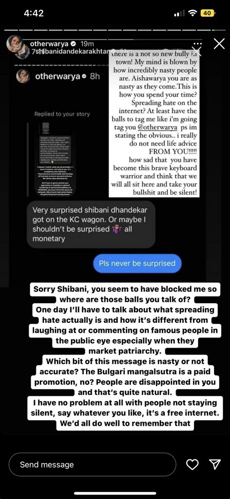 Otherwarya to Shibani : r/InstaCelebsGossip